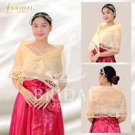 Modern filipiniana Alampay top shawl filipiñiana embroidered cutwork / Woman top accessories