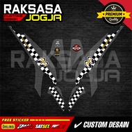 Honda Stylo Transparent Vinyl Racing Stripe Sticker - Minimalist Design in Red, Green, Blue, and Bla