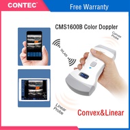 CONTEC CMS1600B Wifi Wireless Ultrasound Scanner Handheld Color Doppler Double Heads Convex Linear P