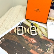 愛馬仕 hermes  H Equipe圓形耳釘耳環earrings