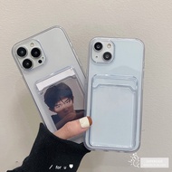 Vivo Y75 Y55 Y35 Y31 Y16  Y22S Y22 V25 Pro Y55 V20 SE Y70 Y15S Y15A Y01 Y02S Y1S Y91C Y72 Y52 2022 4G 5G Case Transparent Soft TPU Cover Card Holder Put Photo Picture Clear Cover
