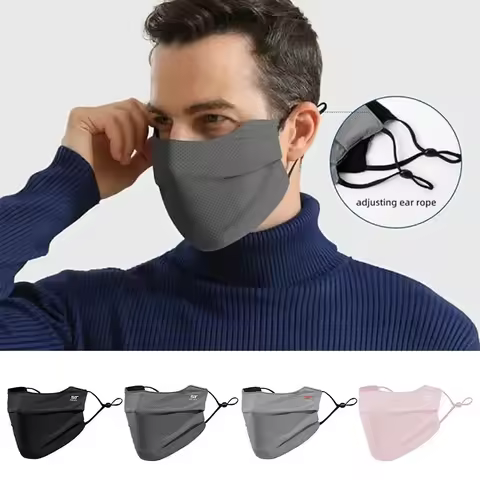 Outdoor sunscreen mask in summer, breathable ice facial mask, convenient to clean, reusable outdoor 