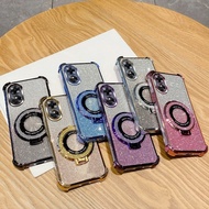 Glitter Shockproof Magnetic Phone Case For OPPO A98 A17 A17K A58 A78 A38 A18 A60 A97 stand Bracket C