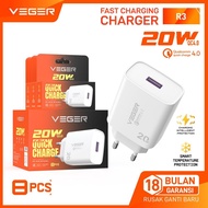 VEGER Power Adapter, For OPPO VIVO REALME 20W VOOC Charger 9V/2A EU/US Fast Charging Type C Cable FO