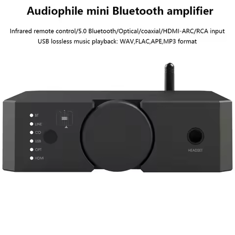 Audiophile Dual Balance Power Amplifier Bluetooth 5.0 200W High Power HIFI Digital Audio Amplifier U