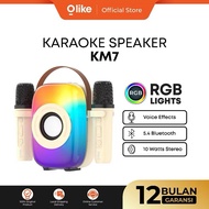 OLIKE Bluetooth Speaker KM7 10W Stereo Bass Portable Karaoke Mobile Dual MIC Voice Changing Fun