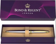 Bond & Regent 24 Karat Gold Luxury Rollerball Pen, Silver Chrome