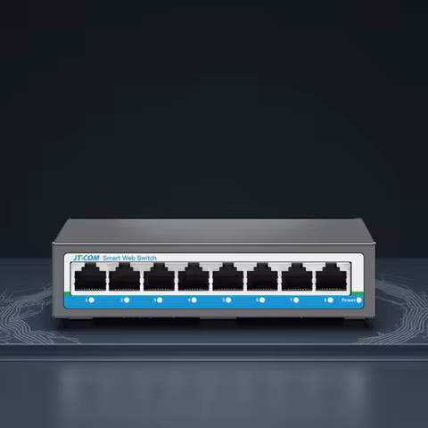 L2- Managed Switch with 8*100/1000M RJ45 Ports 8-Port Gigabit Network Switch Supports LACP, QoS, Sta