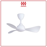 Alpha Alkova MILI-3B/33 LED 33 Inch DC Motor Ceiling Fan with LED Lighting (Matt White) | ESH