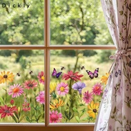 Dickly 30 X 60 Cm Colorful Flower Window Wall Sticker Peel And Stick Decals for Furniture Tiles Mirr