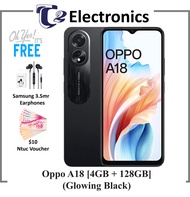 Oppo A18 4GB RAM + 128GB ROM | Free $10 Ntuc Voucher &amp; Samsung 3.5mm Earphones |300% Ultra Volume Mode | 90Hz Sunlight Display | 5000mAh Battery | -T2 Electronics