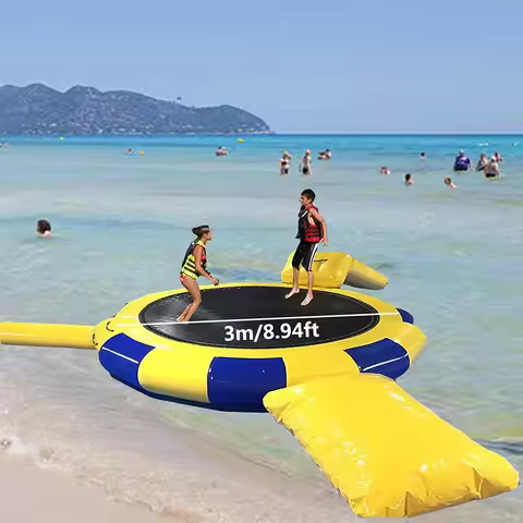 Durable PVC tarpauline dia 3 meters 10 feet Inflatable Water Park Equipment Floating Trampoline Infl