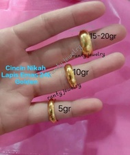Cincin Belah Rotan Golden 20gr 10 gr 5gr Replika Emas 24k Cincin Nikah Cincin Couple Cincin polos