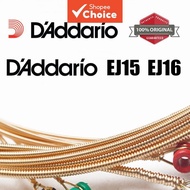 D'ADDARIO EJ15 EJ16 Phosphor Bronze Acoustic Strings Extra Light 10-47 / Light 12-53 Ideal for Finge