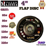 Majesta 4" Sand Paper Flap Disc 60 - 320 ( For 4" Angle Grinder )( 1 Pcs )