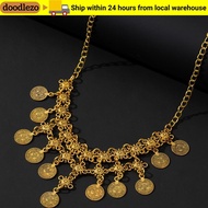 DOODLEZO Tassel Necklace, Bohemian Style Vintage Coin Necklace, Multipurpose Versatile Bohemian Neck