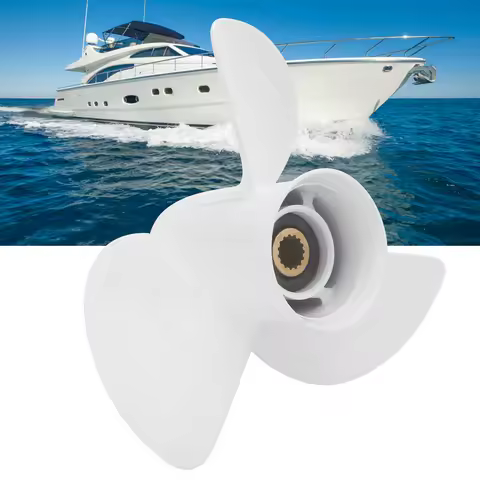 Boat Propelle Marine 13 1/4 X 17‑K 6E5‑45945‑01‑EL Boat Motor Aluminum Alloy Propeller White Durable