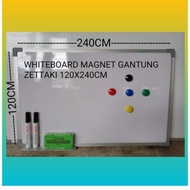 PAPAN TULIS MAGNET WHITEBOARD GANTUNG ZETTAKI 120X240CM