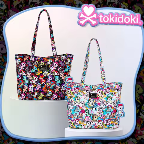 Tokidoki Official Licensed Shoulder Bag for Women with Unicorno Keychain Tote Bag Large Capacity Han