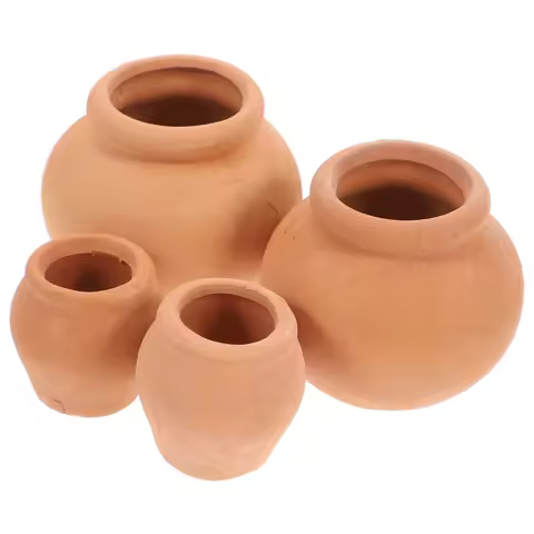 4 Pcs Flower Pot Garden Mini Pots for Plants Terrarium Pottery Terracotta Planter Clay Nursery Garde