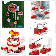 TOPPER BIRTHDAY FIRE TRUCK FIREMAN/ORNAMENT FIRE TRUCK/ car TRUCK/BANNER FIRETRUCK