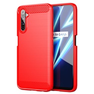 OPPO Realme 6 Pro เคส Realme6Pro คาร์บอนไฟเบอร์ TPU ซิลิโคนนิ่มฝาหลังเกราะเคสโทรศัพท์