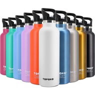 TOPOKO 25 OZ Double Wall Stainless Steel Water Bottle, Straw Lid with Handle, Vacuum Insulated, Swea