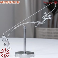 MSSUGC6 The Fisherman Balancing Sculpture, Gift Handmade Kinetic Fishing Sculpture, Creative Desk Or