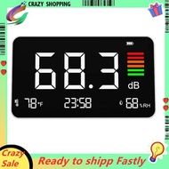 Digital Decibel Meter Desktop Sound Level Meter 30-130dBA with Temp Humidity Detection for Home Scho