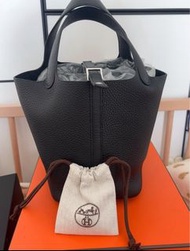 Hermes Picotin 18 黑銀色手提包