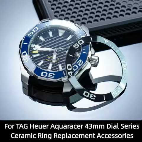 Ceramic Watch Bezel Insert For TAG Heuer Aquaracer 43mm WAY201 Series, Dive Watch Bezel Replacement 