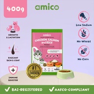 Amico Kitten and Mother Cat Food - Chicken, Salmon, and Rice - 400g