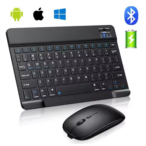 10 inch Bluetooth Wireless Keyboard for Tablet ipad English Keyboard and Mouse Mini Keyboard Kit for