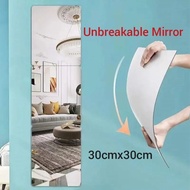 Unbreakable Mirror Arcylic 30cmx30cm Wall Decor/Cermin Sticker Hiasan Dinding