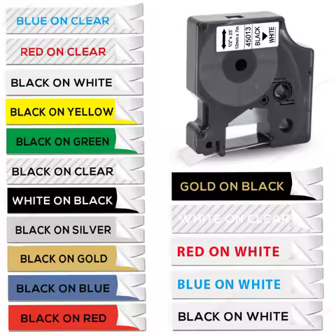 1PK Dymo D1 Tape 45013 for Dymo Label Maker Refills 40913 43613 Black on White Compatible with Dymo