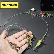 SHENING23 Luminous Squid Jig, Glow in the Dark With Snaps Fishing Rig, Hot With Swivels Cuttlefish O