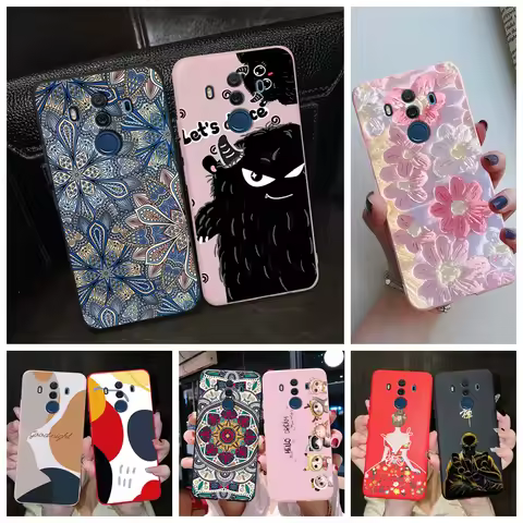 For Huawei Mate 10 Pro Mate10 Case Silicone Soft TPU Flower Bumper Funda Coque For Huawei Mate 9 Pro
