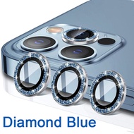 【1pcs】ตัวป้องกันเลนส์กล้อง Glitter Diamond iPhone 11 15 Pro Max 14 Pro Max 13 Pro Max 12 Pro Max 13 Mini 12 Mini 14 Plus เคสหน้าจอป้องกันเลนส์กล้องสำหรับกระจกนิรภัย