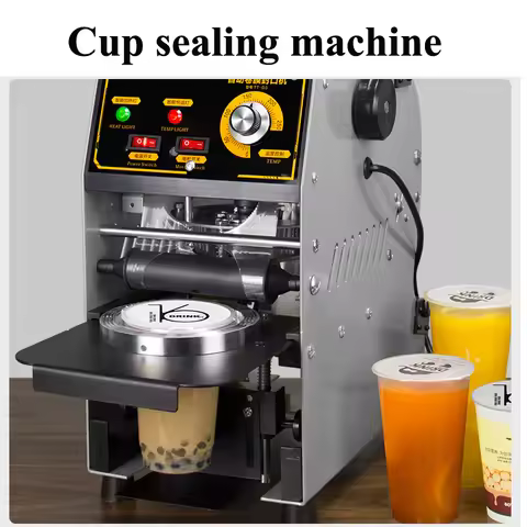 Bubble Tea Cup Sealing Machine Mini Size Cup Sealer for Drinks Cup Sealing Semi-automatic Heat Seal 