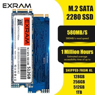 EXRAM M.2 SSD NGFF 2280 1TB 2TB SATA3 6กิกะไบต์/วินาทีสำหรับโน็คบุคตั้งโต๊ะ HDD โซลิดสเตทไดรฟ์ภายใน