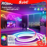Powdeom 5M RGBIC Strip Light Smart Bluetooth Music Sync Strip Light Color Changing IP65 Waterproof L