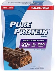 Pure Protein High Protein Bars, Chewy Chocolate Chip, 1.76 Ounce, 6 Count (Pack of 3)