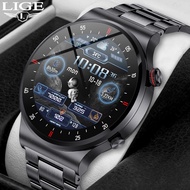 LIGE Smart Watch Men  Bluetooth Call Waterproof 1.39inch  IPS Full Touch Screen ECG+PPG For Android and IOS