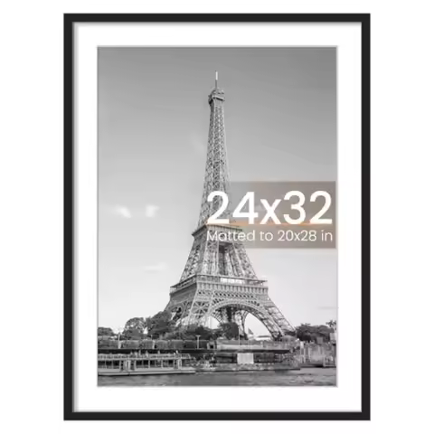 24x32 Poster Frame, Display Pictures 20x28 with Mat or 24 x 32 Without, Wall Hanging Picture Frames,