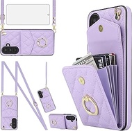 Phone Case for Samsung Galaxy A56 5G Wallet Cover with Tempered Glass Screen Protector and Crossbody