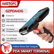 Android 13 PDA with Grip 2D QR Barcode Scanner Reader Wifi NFC Data Collector Rugged PDA Terminal fo