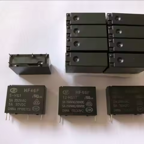 10PCS 5A 4Pin HF46F-5-HS1 HF46F-12-HS1 HF46F-24-HS1 Power Relay A Normally Open 5 12 24 VDC 5A 250VA