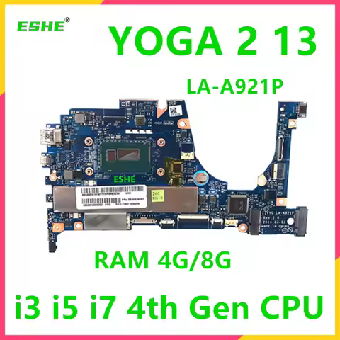 ZIVY0 LA-A921P Motherboard For Lenovo YOGA 2 13 Notebook Motherboard With i3 i5 i7 4th Gen CPU 4G 8G