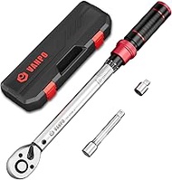 VANPO Torque Wrench 1/2", 20-220NM, ±3% High Accuracy with 125mm Extension Bar, 1/2" to 3/8" Adapter