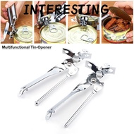 INTERESTING Food Can Opener, Manual Multifunctional Tin-Opener, Practical Stainless Steel Bottle Ope